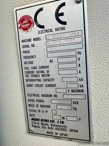 CNC旋削・フライス盤センター MORI SEIKI NL3000Y/1250