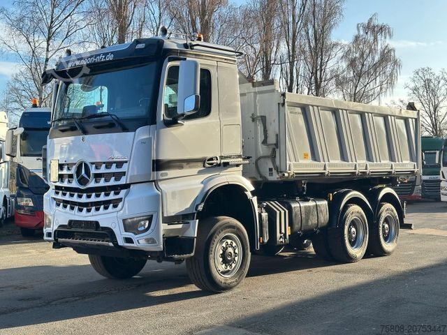 Three-sided tipper truck MERCEDES-BENZ 3345 6x6 Meiller DSK 1,20m Bordwände AHK Hydr.
