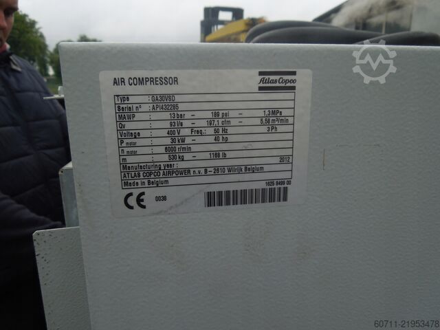 Compressor de parafuso Atlas Copco GA 30 VSD