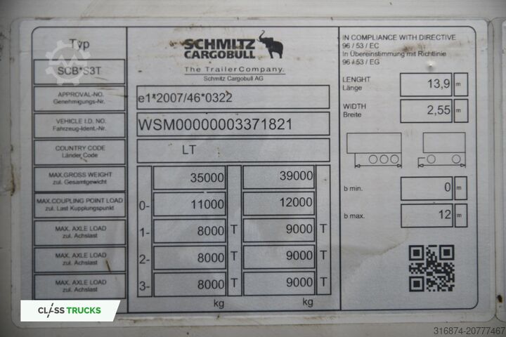 Semi-reboque aberto com lona SCHMITZ CARGOBULL SCS24/L Varios