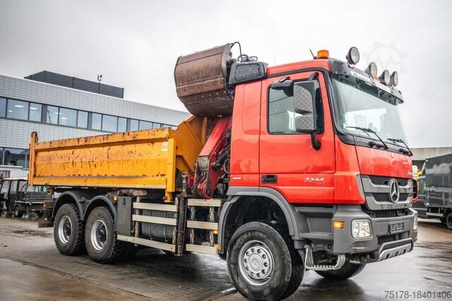 Tipper with crane Mercedes-Benz ACTROS 3344 AK-MP3 + HMF1643 Z2