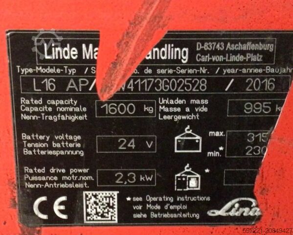 Palettenstapler Linde L16AP