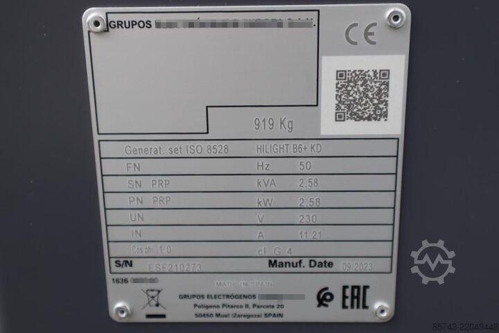 Torre de iluminação Atlas Copco Hilight B6+ KD Valid inspection, Max Boom Height 8