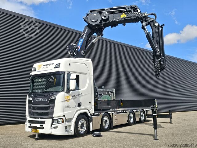 लोडिंग प्लेटफार्म Scania R590 - 8x2 WIDE SPREAD / HMF 95 tm - JIB - LIER...