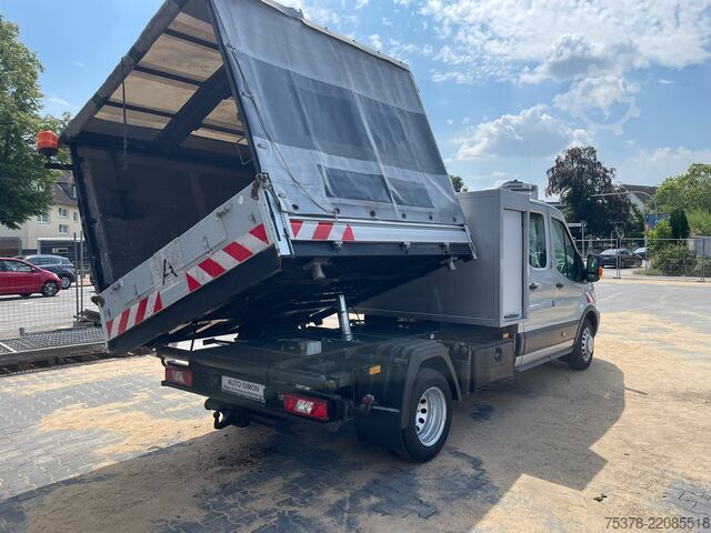 Dvigubos kabinos furgonas Ford Transit Kipper aus 1.Hand+Klima+AHK+EU5