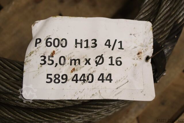 Cáp cẩu Ø 16 mm, 35 m Demag P IWRC U(bk)  600 H13 4/1  589 440 44