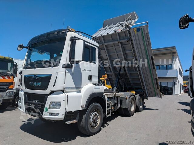 Pašizgāzējs kravas automašīna MAN TGS 33.500 / 6X6 / Manual / Meiller BORDMATIK