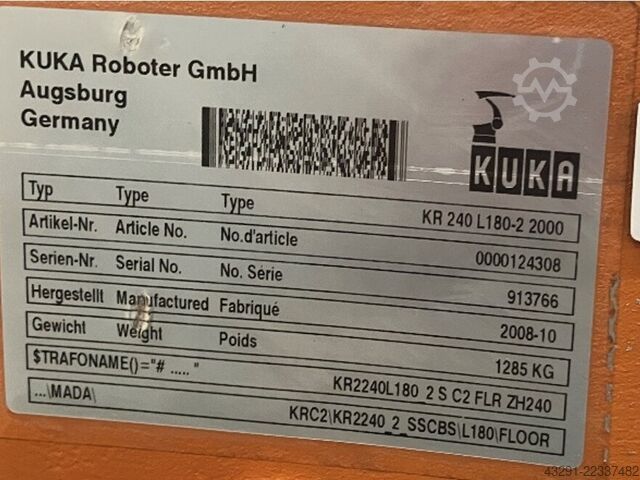 Industrieroboter KUKA KR 240 L180-2 2000 Seriennr. 913766