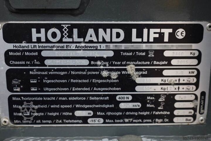 Scissor lift Holland Lift Ecostar HL-7814 Electric, 10m Working Height, 450k