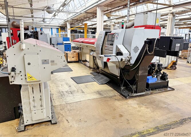 Tour automatique CNC à poupée mobile + embarreur TRAUB + EMCO - 5 Maschinen : 3 mal TNL 26 + 2 mal Turn 332 MC