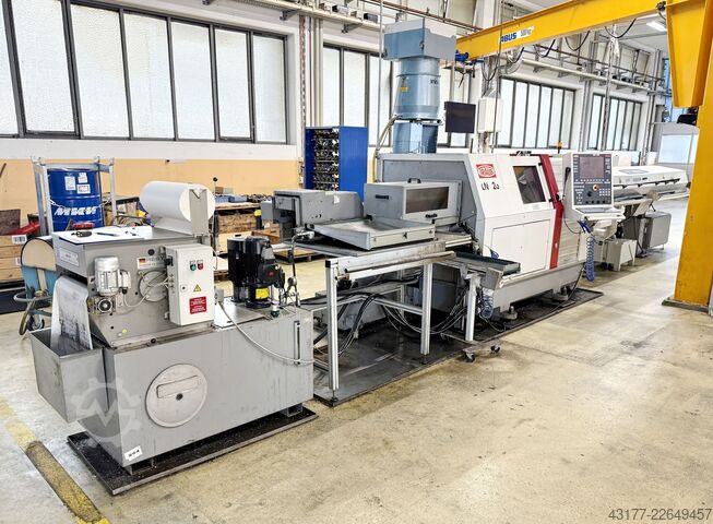 Tour automatique CNC à poupée mobile + embarreur TRAUB + EMCO - 5 Maschinen : 3 mal TNL 26 + 2 mal Turn 332 MC