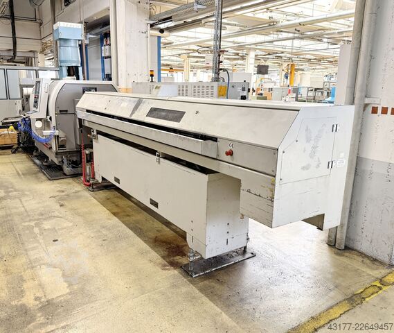 Tour automatique CNC à poupée mobile + embarreur TRAUB + EMCO - 5 Maschinen : 3 mal TNL 26 + 2 mal Turn 332 MC