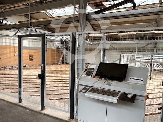 Mesin gergaji panel + sistem penyimpanan panel Holzma HPP 380/43/43/R + Bargstedt TLF210/10/05