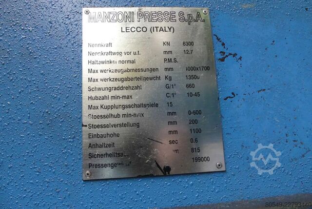 Punzonatrice automatica - pressa transfer Manzoni T6302MR/2/12/TE