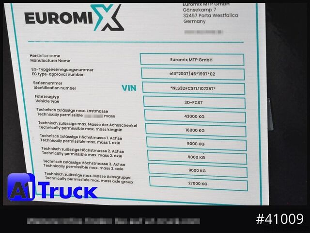 Полуремарке самосвал WIELTON Euromix ca 24m³  Stahl, Lift SAF,  Tageszulassung,