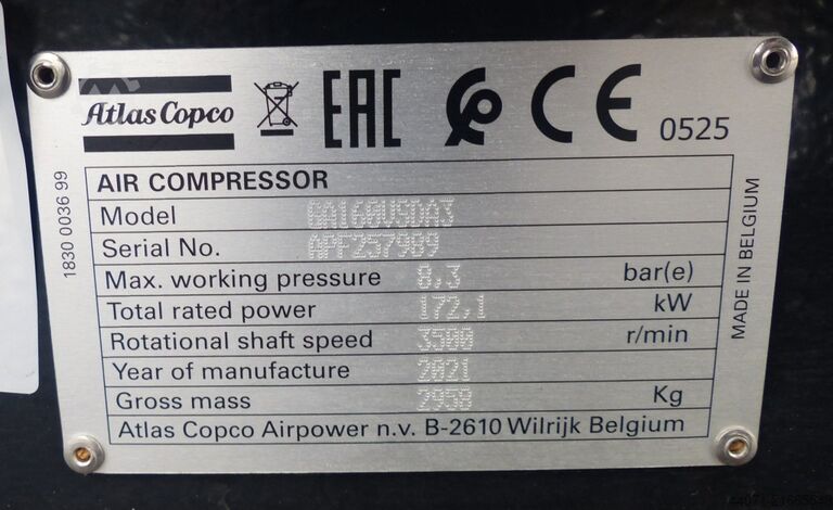 Ruuvikompressori GA160VSD+FF Premium Atlas Copco GA160VSD+FF