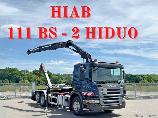 Roll-off kiper kamion SCANIA P 360 * ABROLLKIPPER * HIAB 111 BS -2 HIDUO/FUNK
