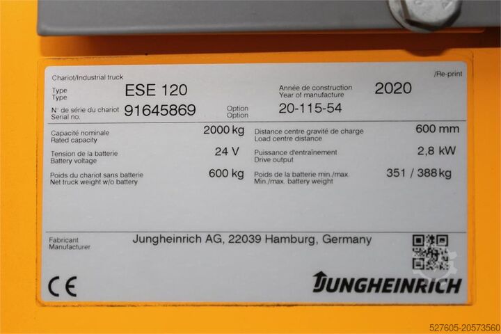 Carretilla de baja elevación Jungheinrich ESE 120