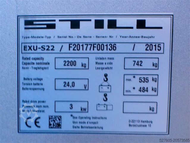 Carretilla de baja elevación Still EXU-S 22