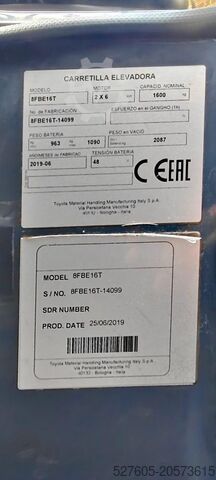 Carretilla elevadora Toyota 8FBE16T