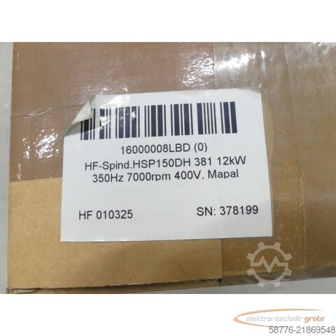 Komponenta GMN HF-Spindel HSP150DH 381 12 kW 350Hz 7000rpm 400V SN: 378199 --