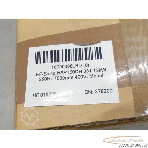 Komponenta GMN HF-Spindel HSP150DH 381 12 kW 350Hz 7000rpm 400V SN: 378200 --