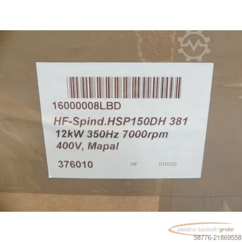 Στοιχείο GMN HF-Spindel HSP150DH 381 12kW / 350Hz 7000rpm 400V SN376010 --