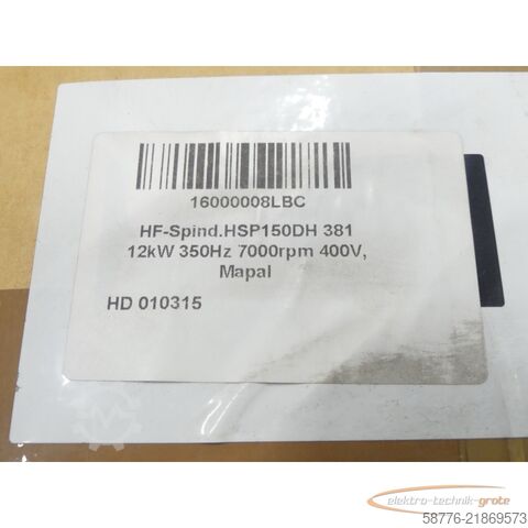 Komponenta GMN HSP150DH 381 12 kW 350Hz 7000rpm 400V - HF-Spindel Mapal --