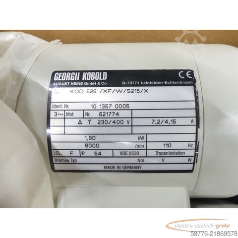 Componenta GMN TSE 60 du X 315 1,8kW 6000rpm m. Georgii Kobold KOD 526/XF/W/S215/X ungebr.