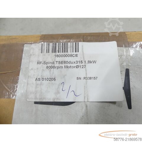 Componenta GMN TSE 60 du X 315 1,8kW 6000rpm m. Georgii Kobold KOD 526/XF/W/S215/X ungebr.
