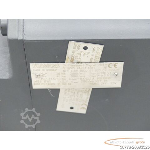 Siemens motor Siemens 1FT6105-8AC71-4EB1 Synchronservomotor SN:EL391000001003