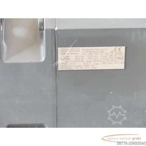 Siemens vél Siemens 1FT6105-8AC71-4EB1 Synchronservomotor SN.E J494320101003