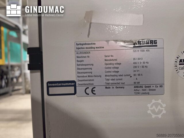 Hidraulički stroj za injekcijsko prešanje Arburg 520 H 1500-400