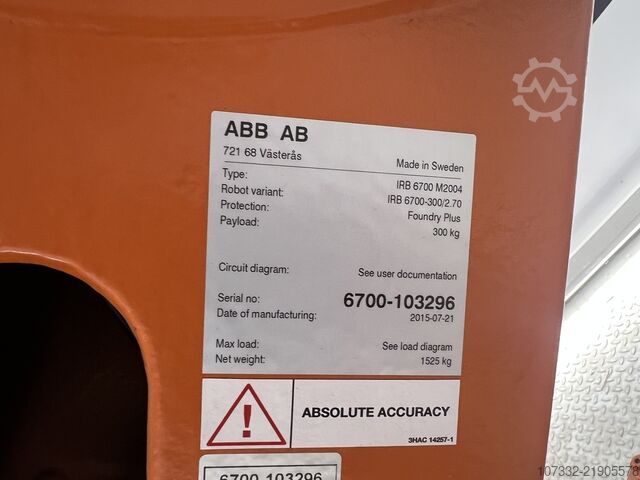 Robot industrial ABB IRB 6700-300/2.70 Foundry Plus