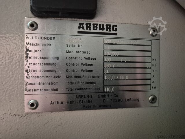 2000 ARBURG Allrounder 630 S 2500-1300 ARBURG Allrounder 630 S 2500-1300