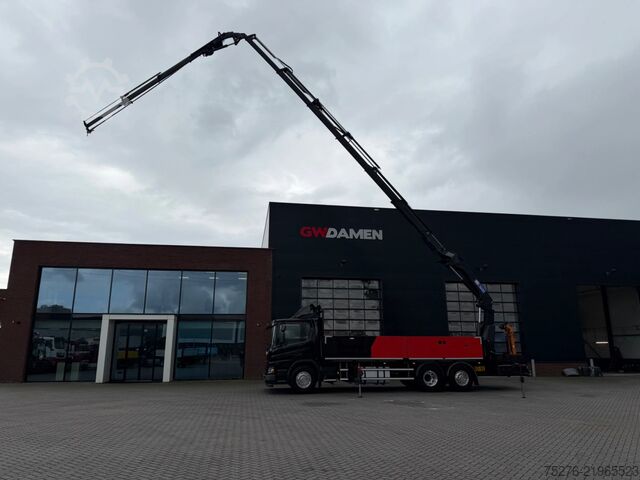 Crane truck Scania P370 XT 6x2 HMF 3220-K6+Fly jib FJ600-K3 Euro 6D