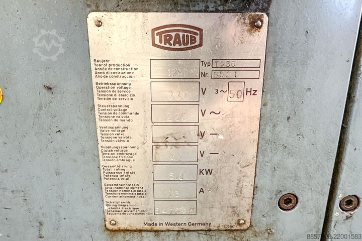 Tornio automatik Traub Einspindel Drehautomat