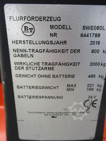 2016 BT TOYOTA SWE 080L - 1269 BT SWE 080L