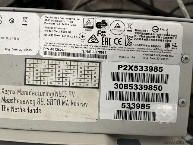 Digitaalinen painokone Xerox Versant 80 Press incl. Fiery Booklet finisher, Trimmer, SQF