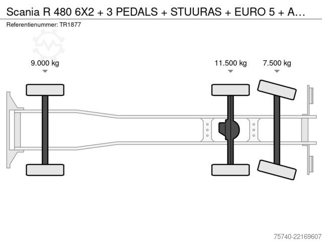 רכב מסחרי להובלת מכוניות Scania R 480 6X2 + 3 PEDALS + STUURAS + EURO 5 + ALU O...