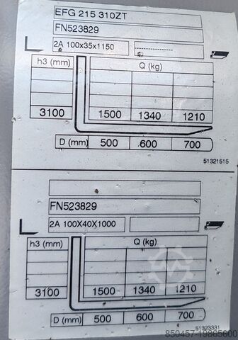 Électrique – 3 roues Jungheinrich EFG 215 / 7380mh/ 2016y