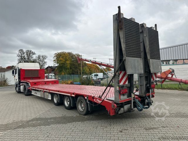 Remorque surbaissée FLIEGL SDS 470 / hydr Hubbett / Seilwinde