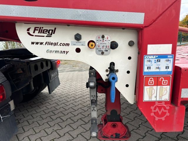 Remorque surbaissée FLIEGL SDS 470 / hydr Hubbett / Seilwinde