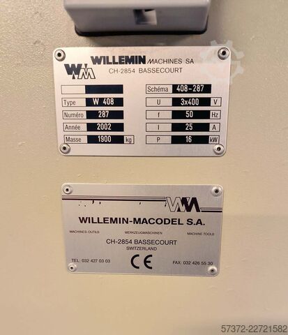 Vertical CNC Machining Center Willemin-Macodel W 408S