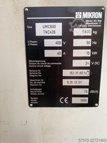 CNC Universal Machining Center Mikron UMC 600