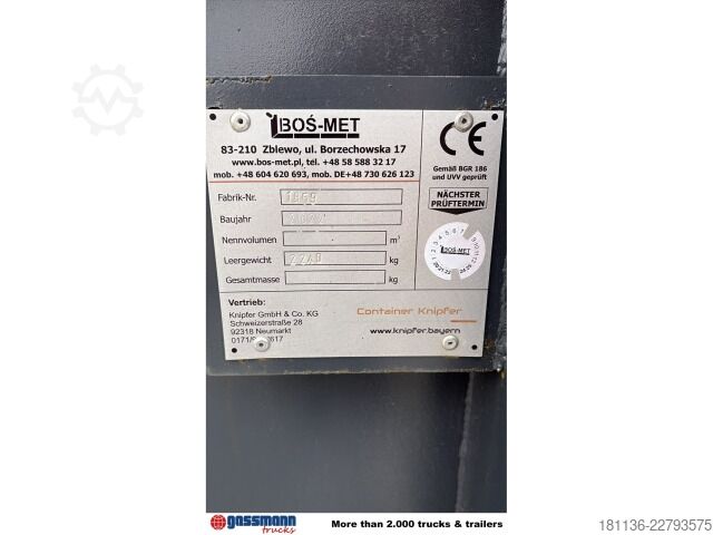 Contentor roll-off  Bos-Met Ladeplateau Abroller ca. 6.5m lang