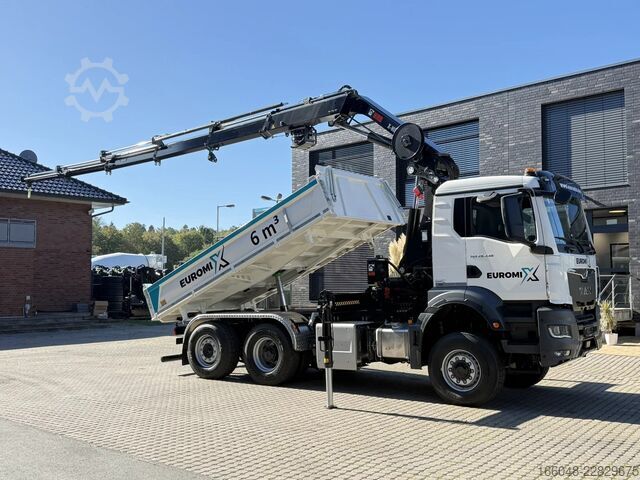 Ribaltabile con gru MAN TGS 28.440 TGS 28.440 6x4-4  3-Seiten-Kipper Hi...