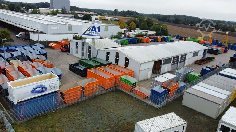 Krogcontainer A1 Container Normbehälter 40 m³ hydr. Windendeckel - seitliche Doppelflügeltür - RAL 5002 Ultramarinblau - Abrollcontainer