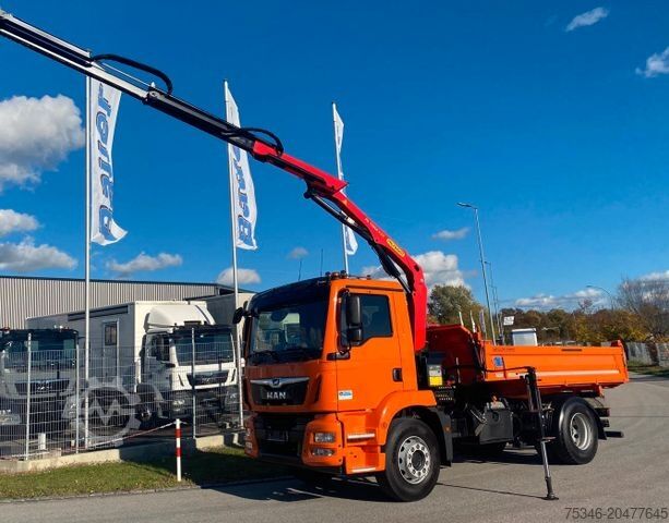 מנוף מותקן על משאית MAN TGM 15.320/BL/4x2/Meiller/Kipper/Kran/Nur 19 tkm