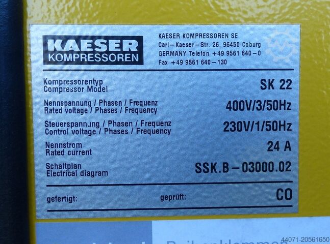 Screw compressor SK22 Kaeser SK22